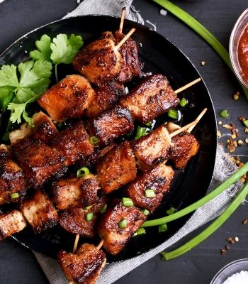 หมูหมักเกาหลีย่าง เสียบไม้