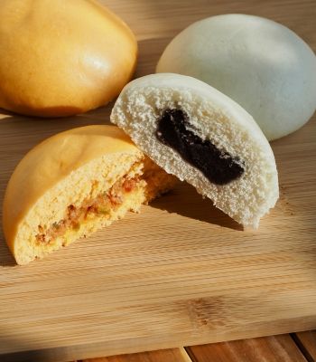 ซาลาเปาไส้ถั่วดำ + ไส้หมูสับ